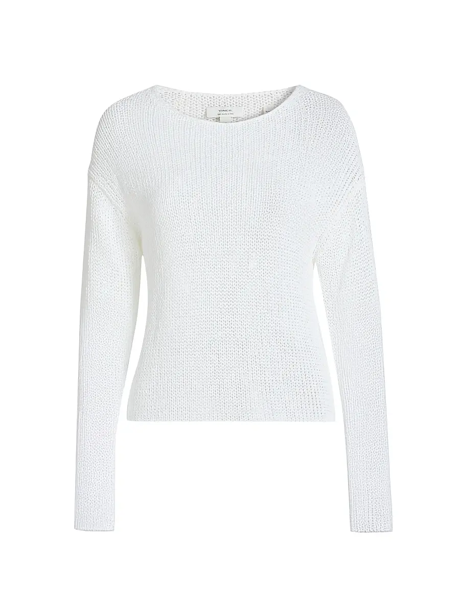 Vince Women's Coated Stretch-Cotton Knit Sweater