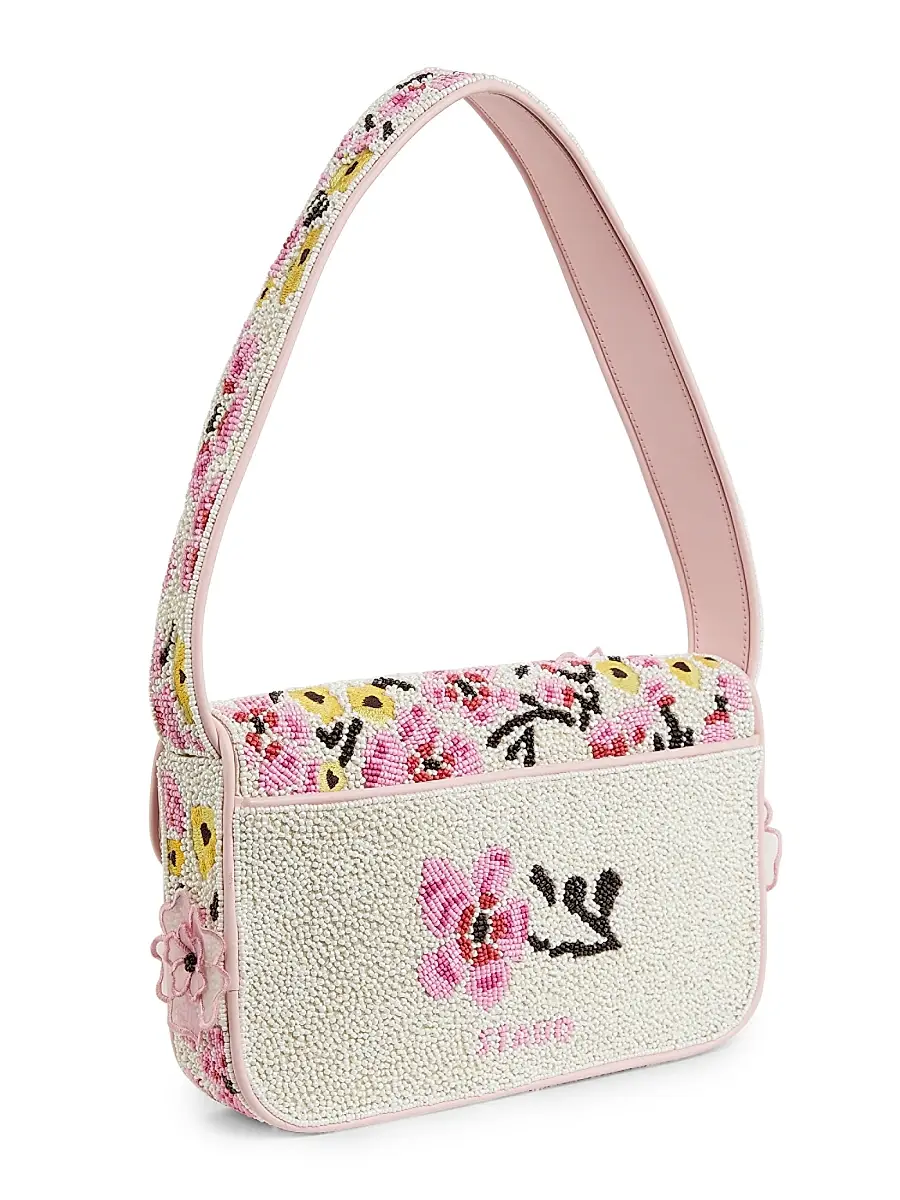 Staud Women's Tommy Floral Beaded Shoulder Bag | Thumbnail 3
