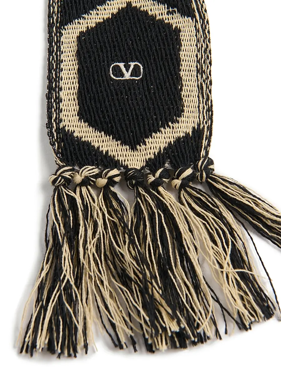 Valentino Men's Antibes Cotton Scarf with Fringe | Thumbnail 5 Valentino Men's Antibes Cotton Scarf with Fringe | Thumbnail 5
