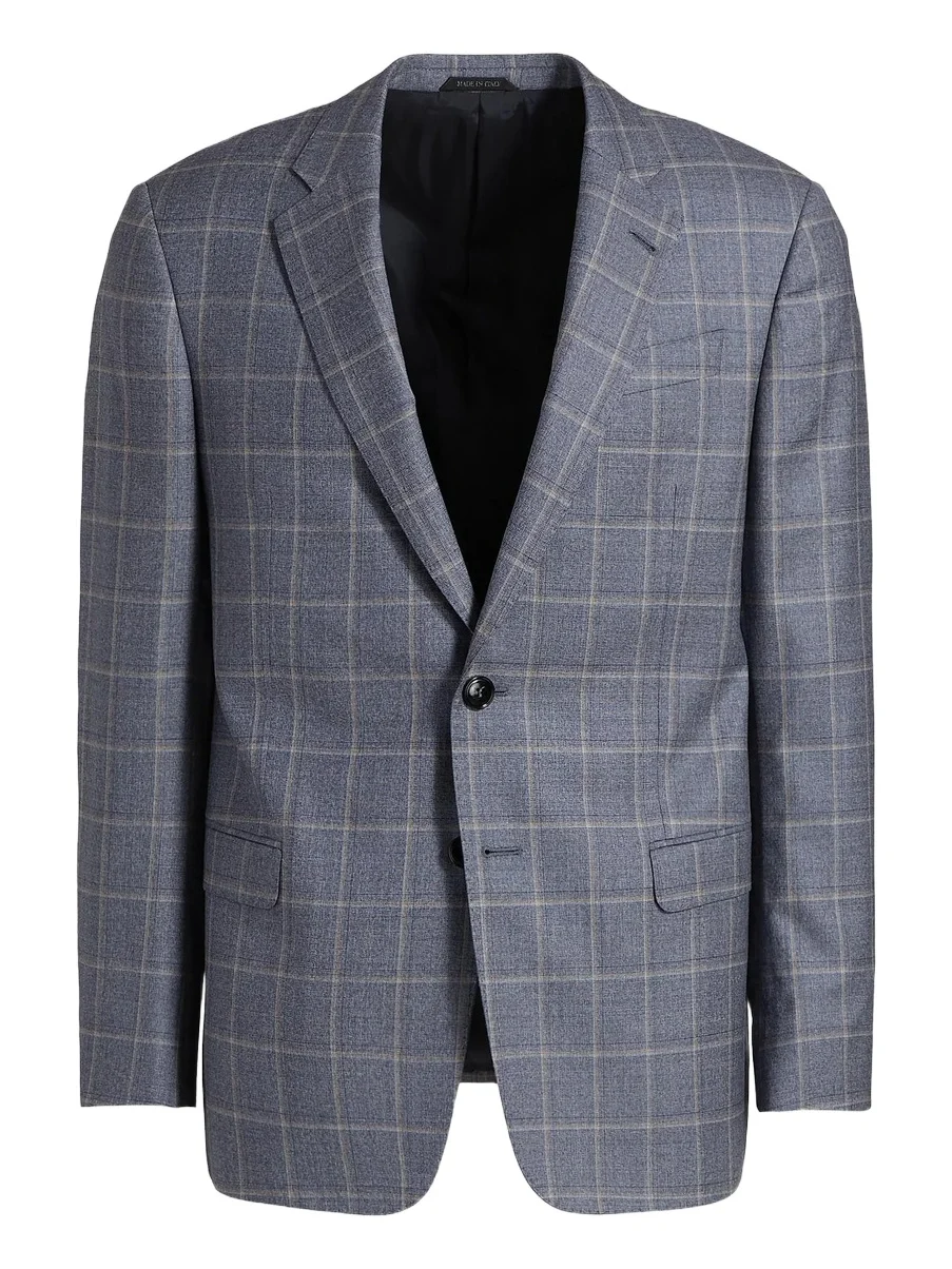 Men's Windowpane Plaid Wool Sport Coat Men's Windowpane Plaid Wool Sport Coat