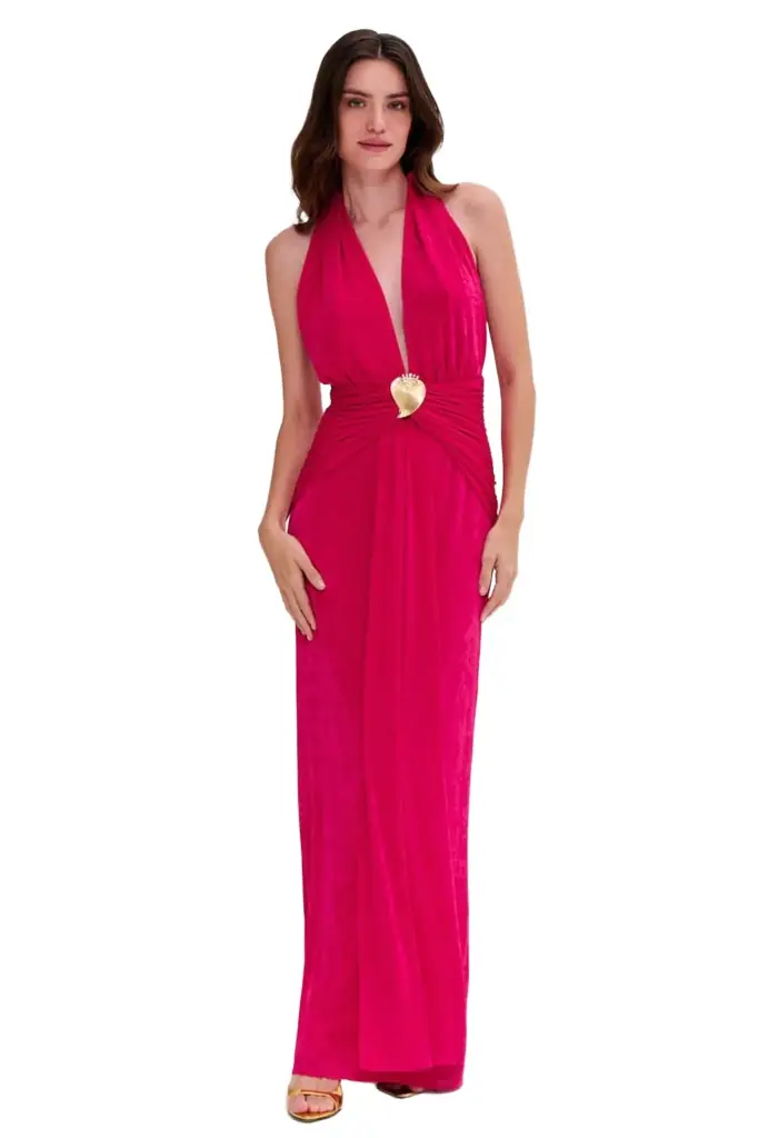 PatBo RADIANT JERSEY HALTERNECK GOWN