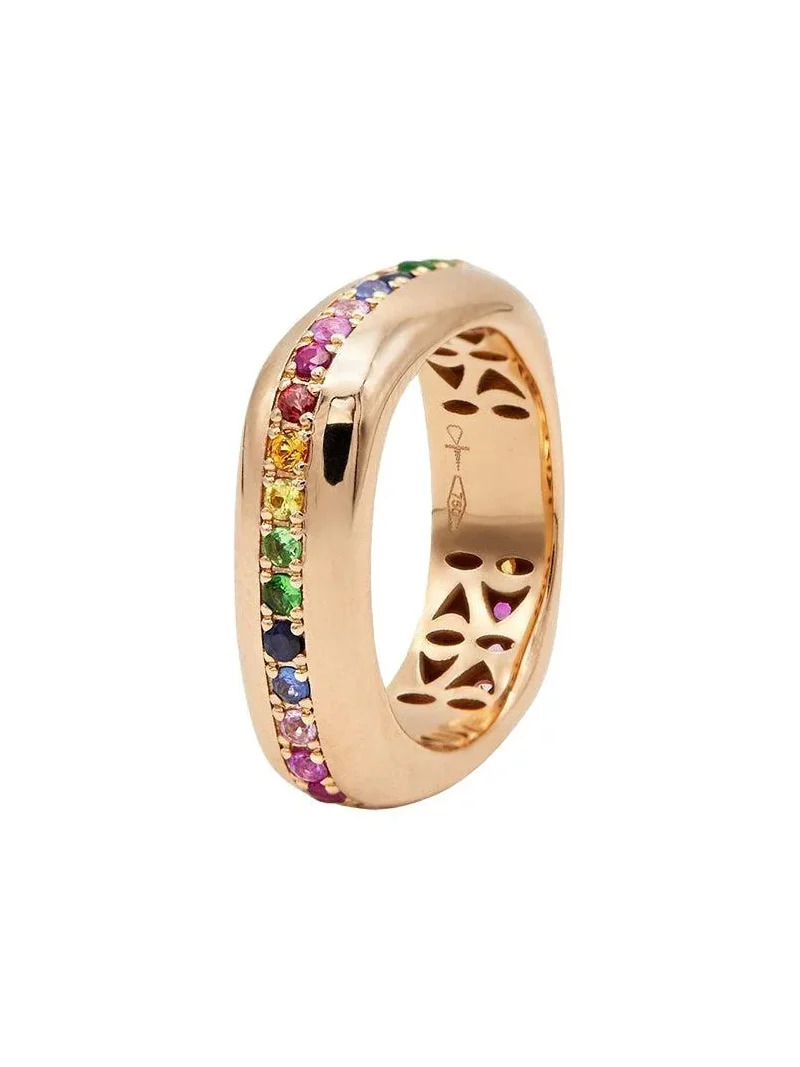 FULLORD Rainbow Sapphire Ghost Belt Ring