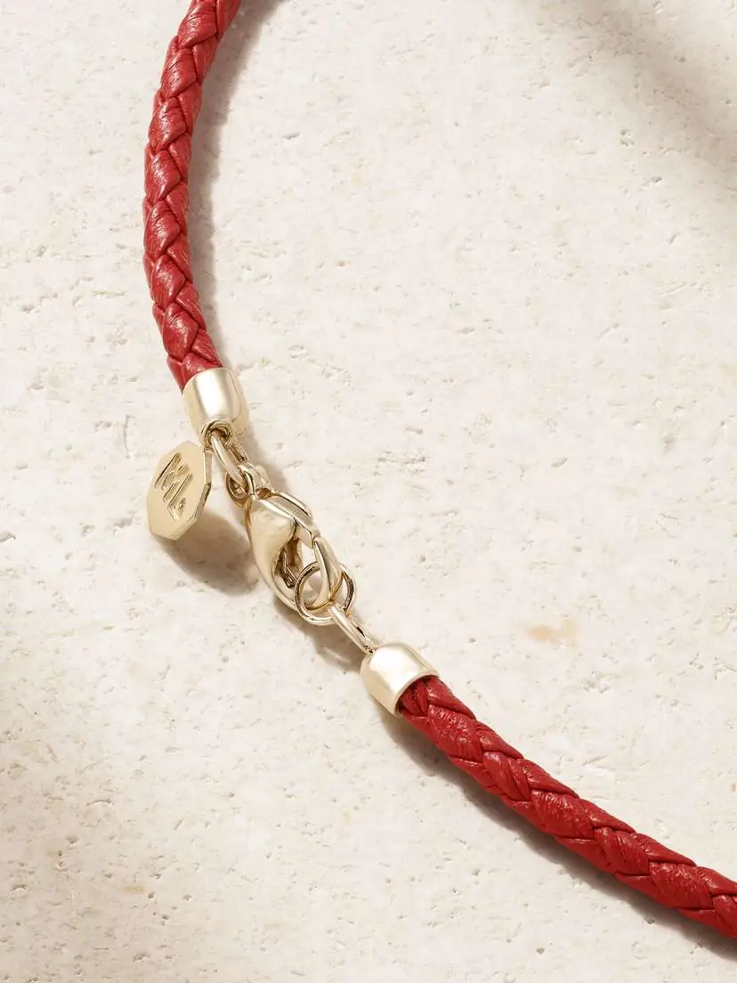 Marlo Laz Southwestern Donut 14-karat Gold, Diamond And Leather Necklace | Thumbnail 3 Marlo Laz Southwestern Donut 14-karat Gold, Diamond And Leather Necklace | Thumbnail 3