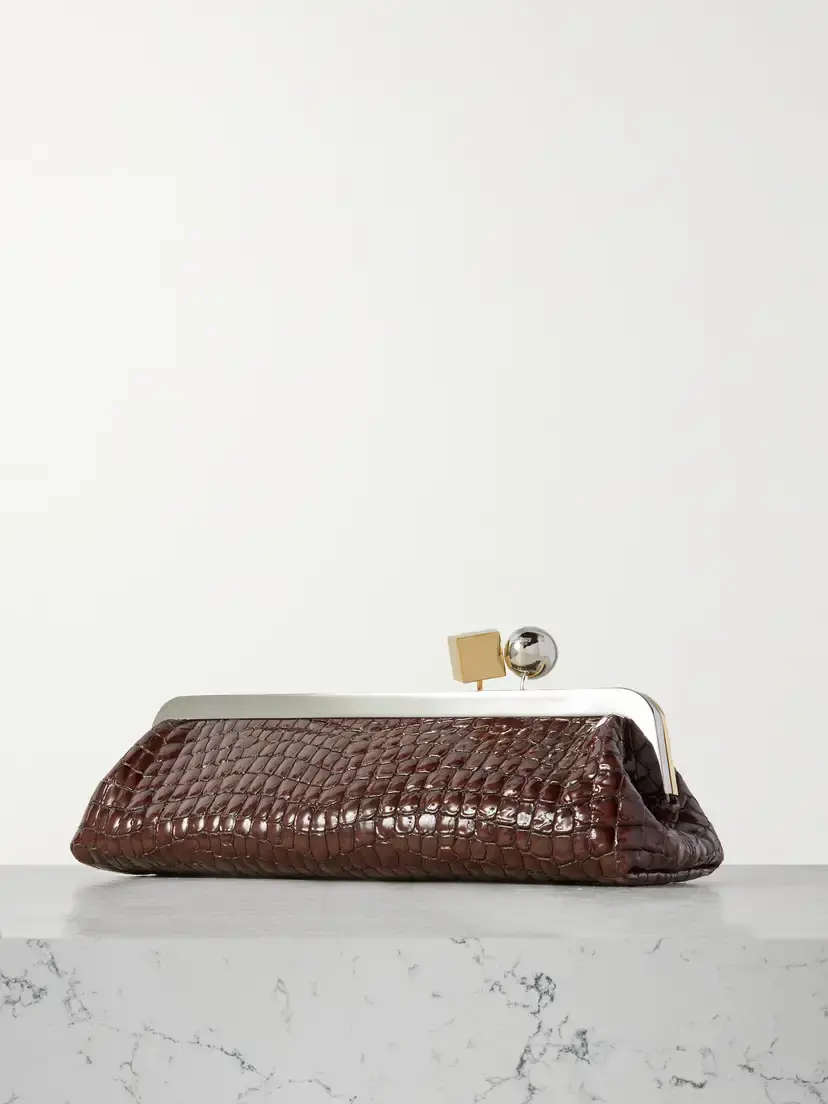 Jacquemus Le Salon Croc-effect Leather Clutch | Thumbnail 3 Jacquemus Le Salon Croc-effect Leather Clutch | Thumbnail 3