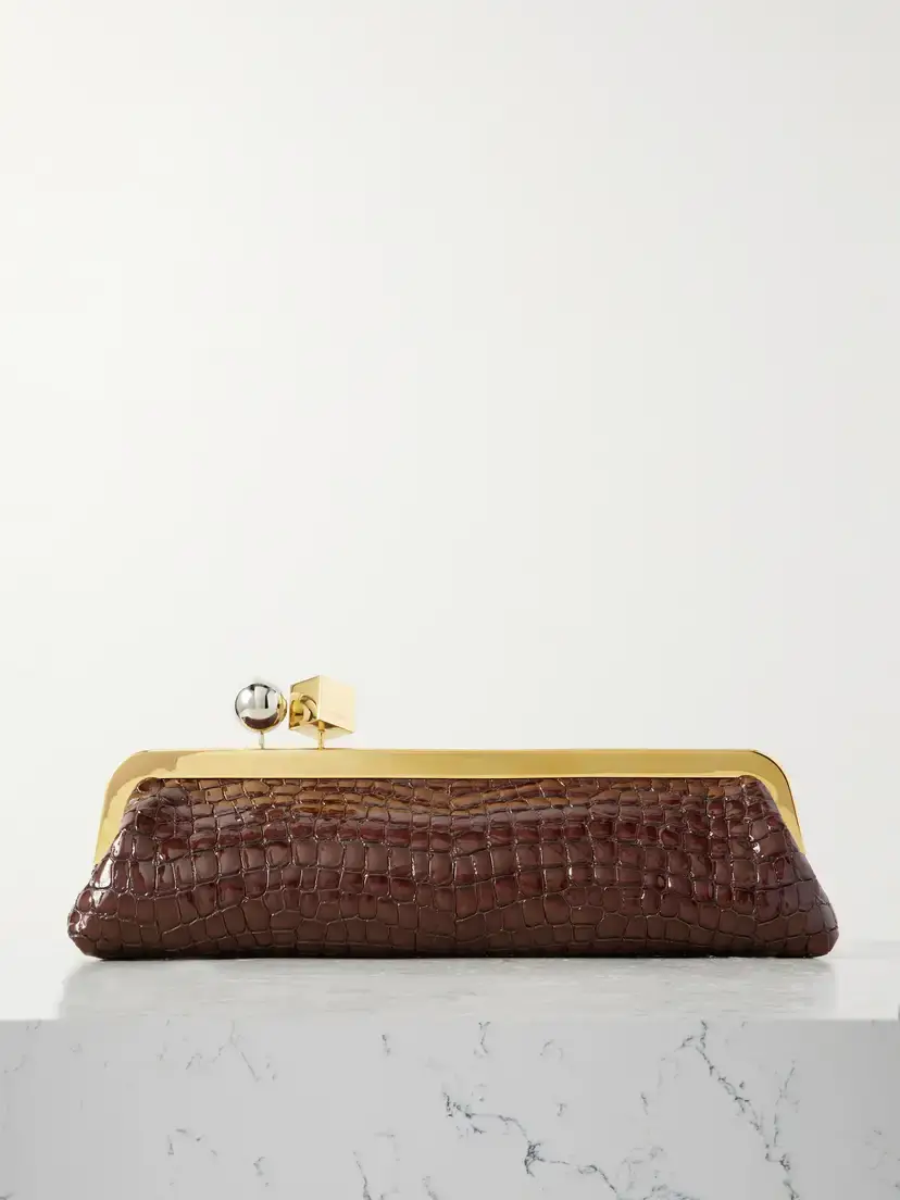 Jacquemus Le Salon Croc-effect Leather Clutch | Image 1 Jacquemus Le Salon Croc-effect Leather Clutch | Image 1