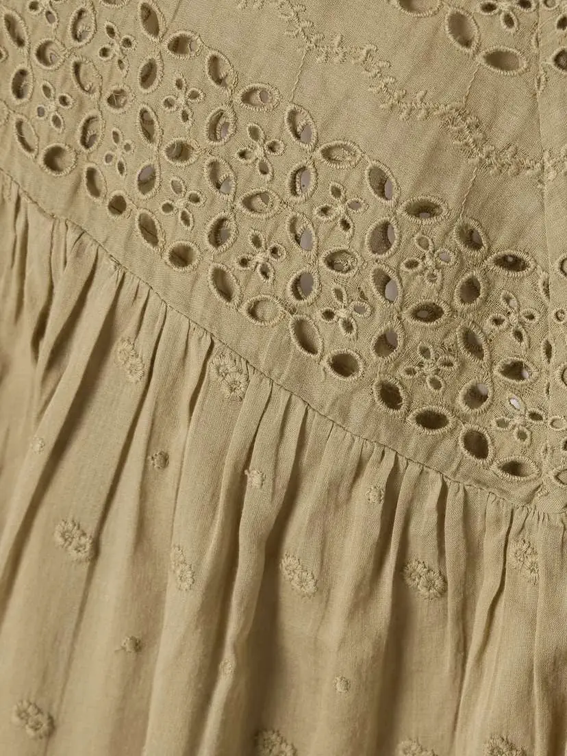 Nili Lotan Mikki Embroidered Broderie Anglaise Cotton-voile Blouse | Thumbnail 4