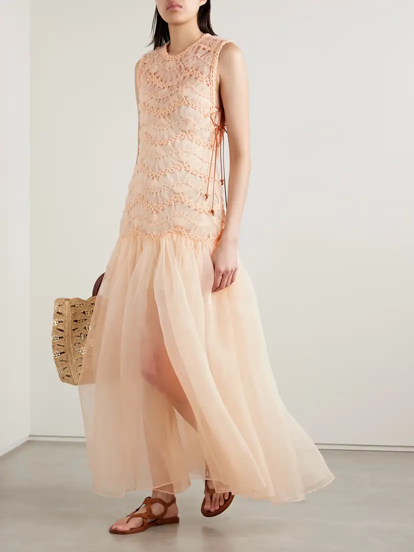 Zimmermann Illuminate Macramé And Tulle-trimmed Gathered Silk-organza Gown | Thumbnail 2 Zimmermann Illuminate Macramé And Tulle-trimmed Gathered Silk-organza Gown | Thumbnail 2