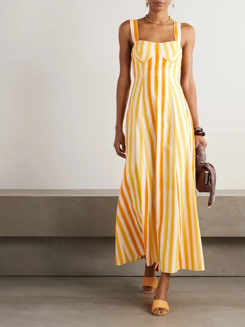 Emporio Sirenuse Azzurra Striped Cotton Maxi Dress | Thumbnail 2 Emporio Sirenuse Azzurra Striped Cotton Maxi Dress | Thumbnail 2