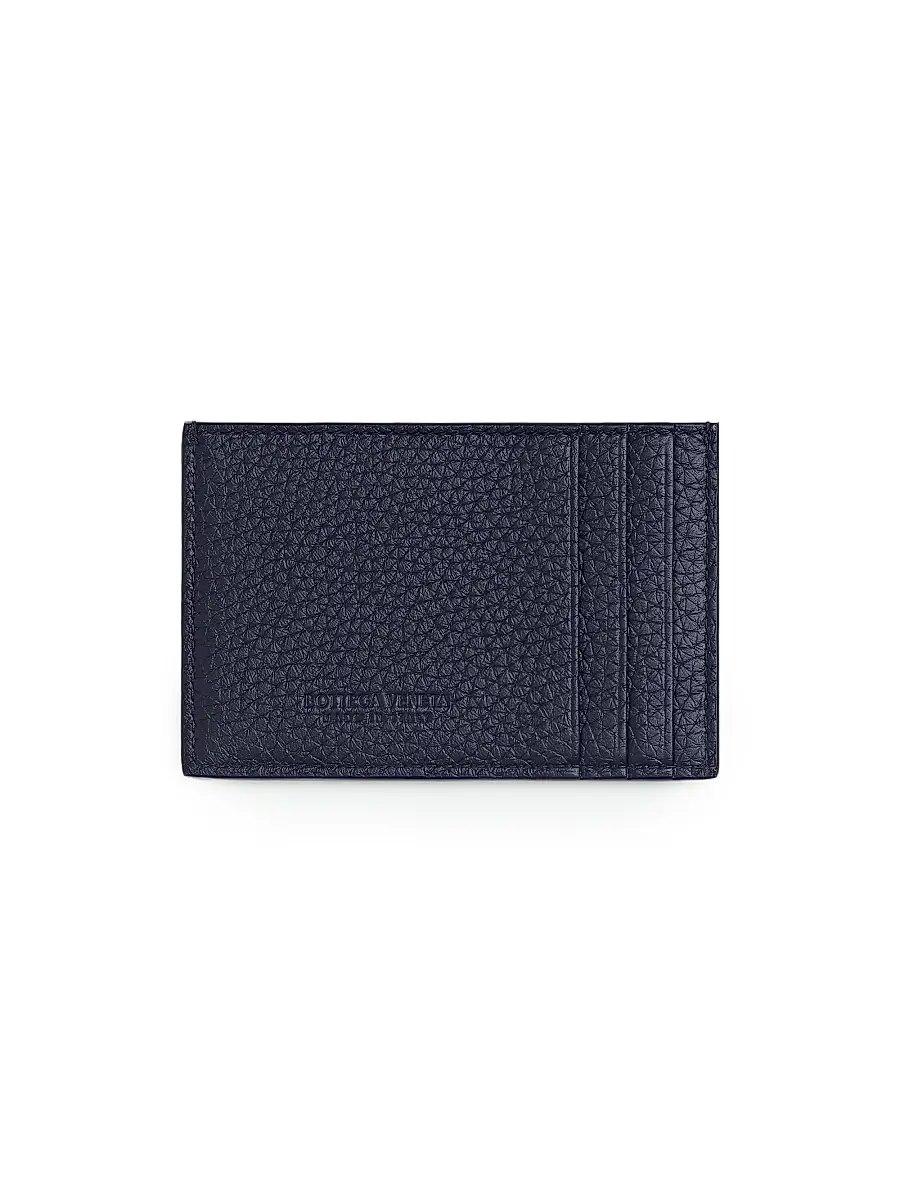 Bottega Veneta Men's Intrecciato Leather Card Case - Nocturnal Silver | Thumbnail 2 Bottega Veneta Men's Intrecciato Leather Card Case - Nocturnal Silver | Thumbnail 2