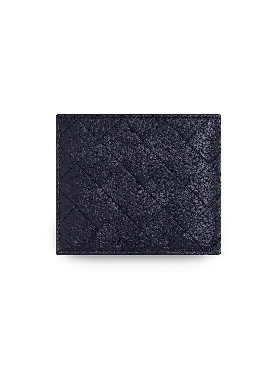 Bottega Veneta Men's Intrecciato Leather Bi-Fold Wallet - Nocturnal Silver | Thumbnail 3