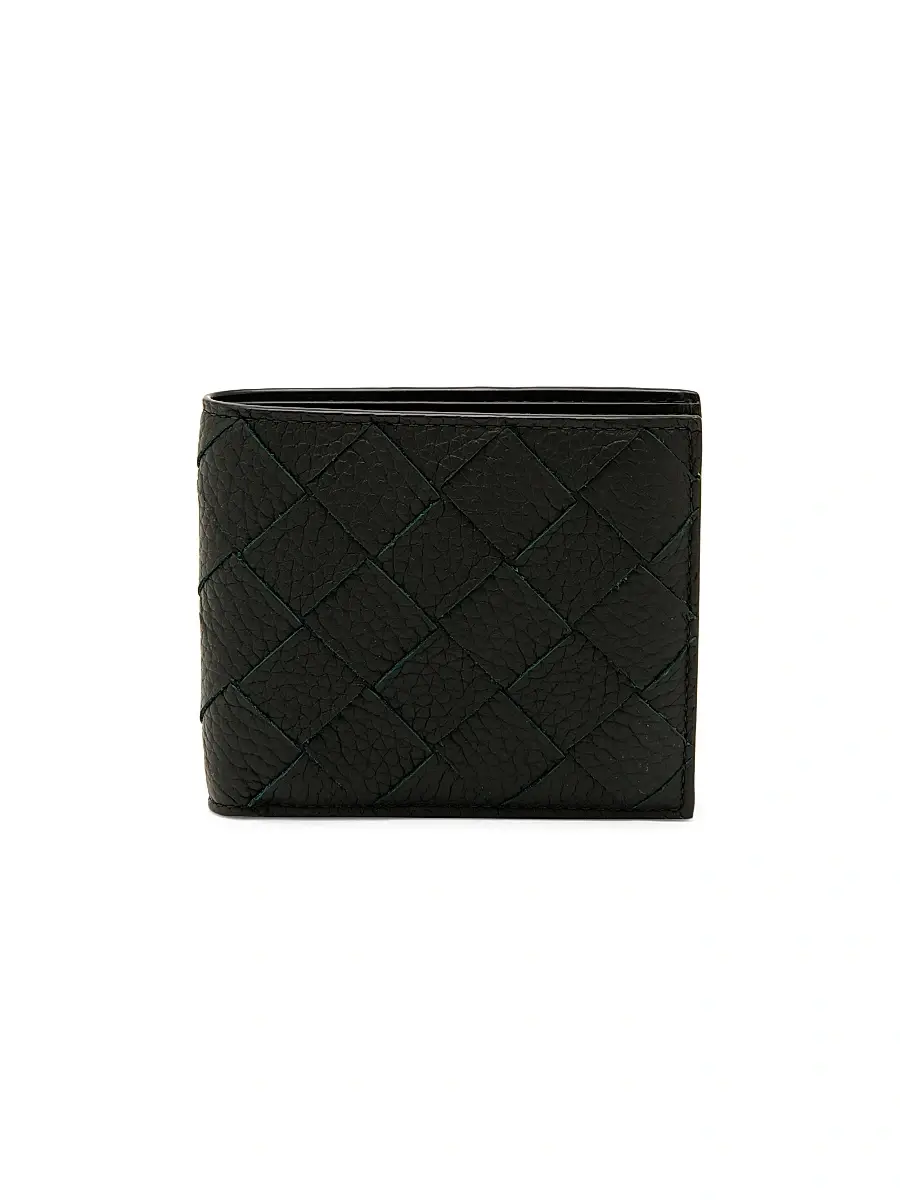 Bottega Veneta Men's Intrecciato Leather Bi-Fold Wallet - Nocturnal Silver | Thumbnail 4