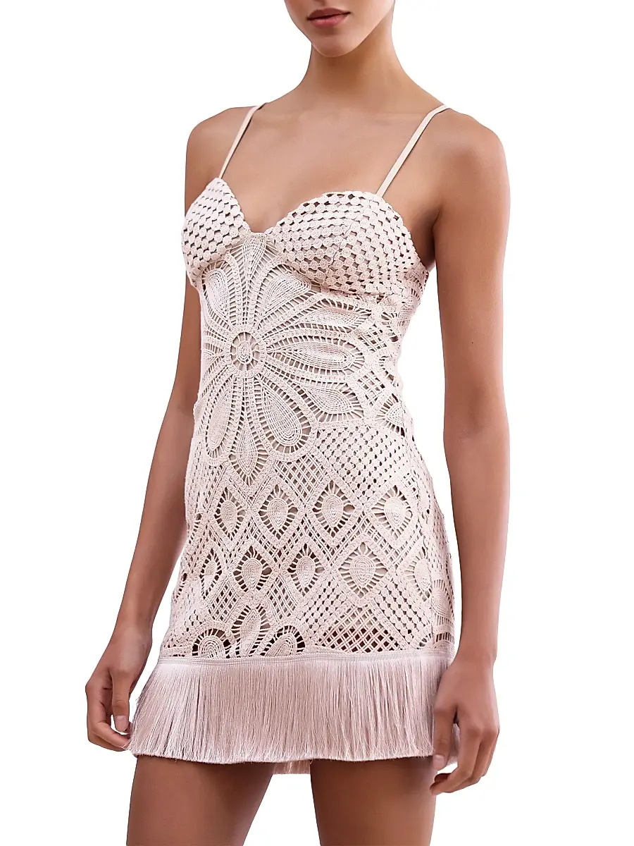 PatBo Women's Flower Crochet Sweetheart Minidress | Thumbnail 3 PatBo Women's Flower Crochet Sweetheart Minidress | Thumbnail 3