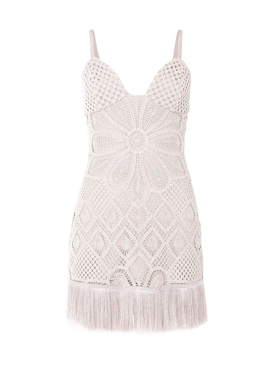 PatBo Women's Flower Crochet Sweetheart Minidress
