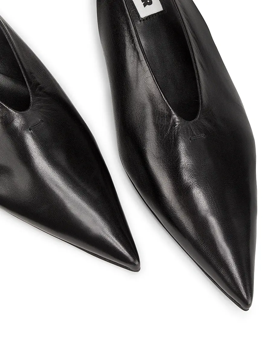 Jil Sander Women's Cruise 35MM Leather Kitten-Heel Pumps - Black | Thumbnail 4 Jil Sander Women's Cruise 35MM Leather Kitten-Heel Pumps - Black | Thumbnail 4