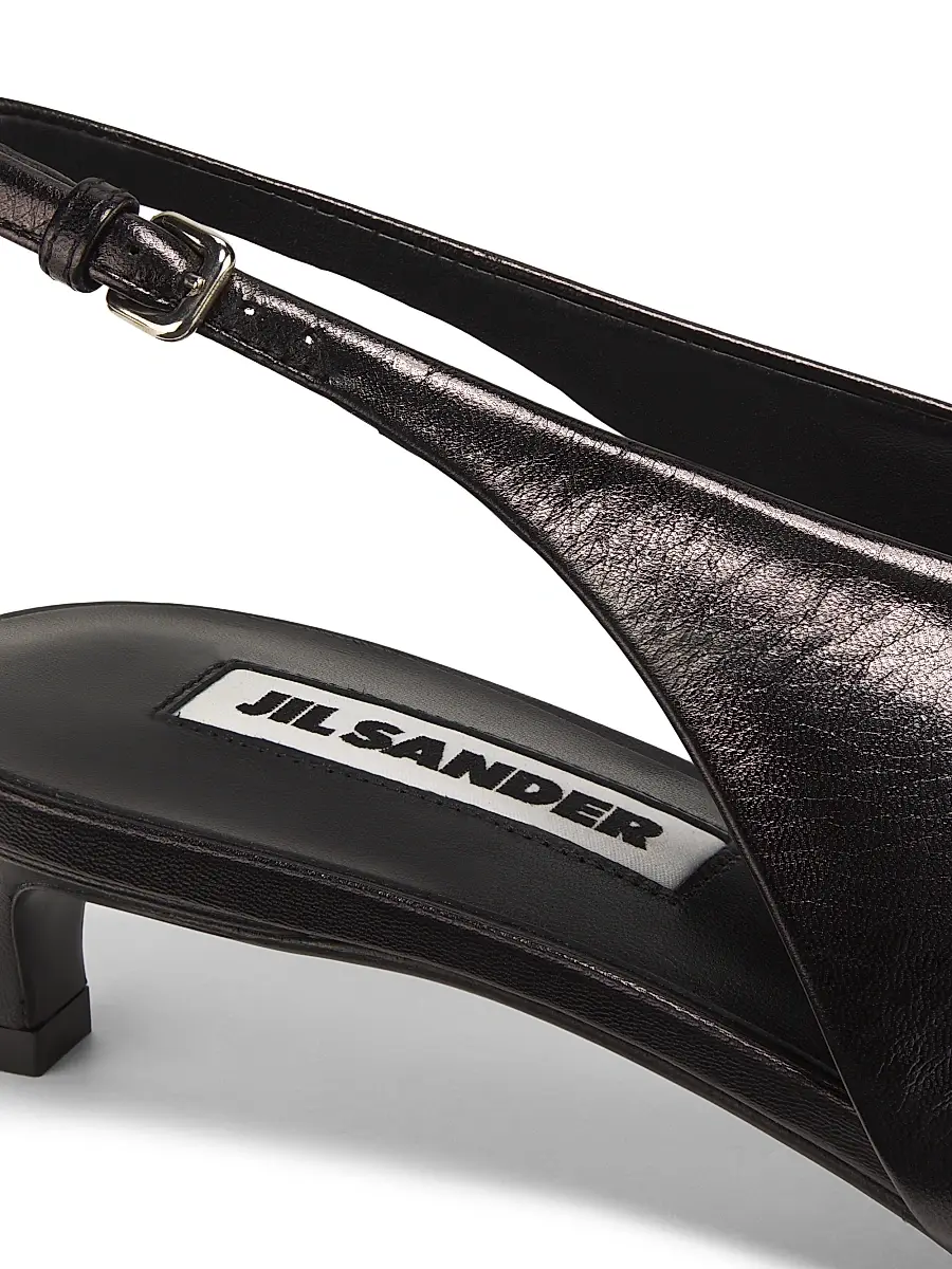Jil Sander Women's Cruise 35MM Leather Kitten-Heel Pumps - Black | Thumbnail 5 Jil Sander Women's Cruise 35MM Leather Kitten-Heel Pumps - Black | Thumbnail 5
