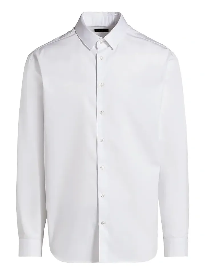 Men's Shiny Solid Woven Cotton Shirt