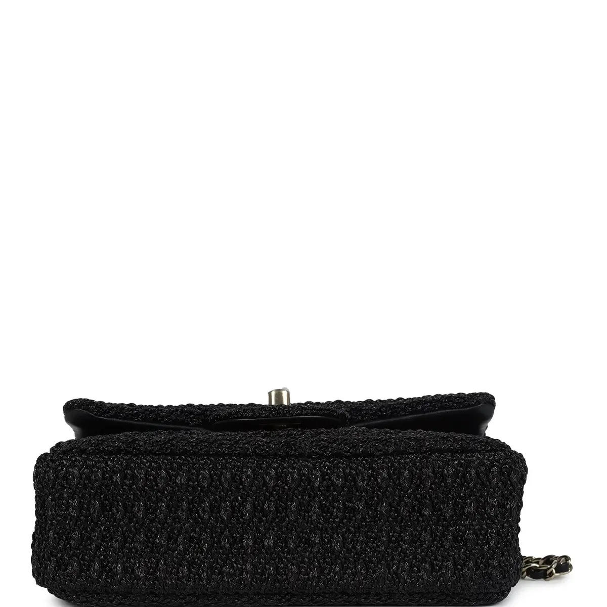 Chanel Chanel Mini Summer Nights Flap Bag Black Woven Patent Leather Light Gold Hardware | Thumbnail 6 Chanel Chanel Mini Summer Nights Flap Bag Black Woven Patent Leather Light Gold Hardware | Thumbnail 6