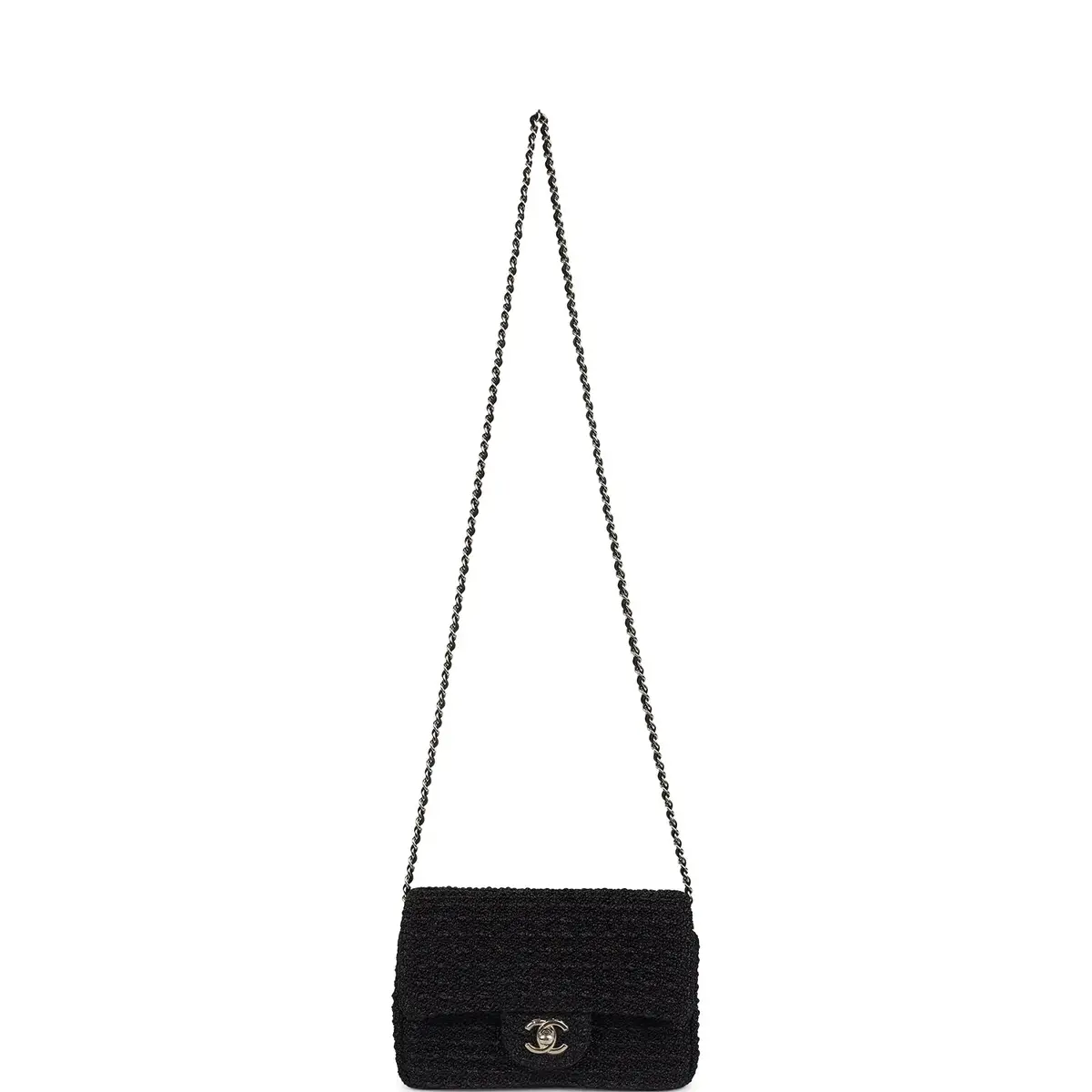 Chanel Chanel Mini Summer Nights Flap Bag Black Woven Patent Leather Light Gold Hardware | Thumbnail 7 Chanel Chanel Mini Summer Nights Flap Bag Black Woven Patent Leather Light Gold Hardware | Thumbnail 7