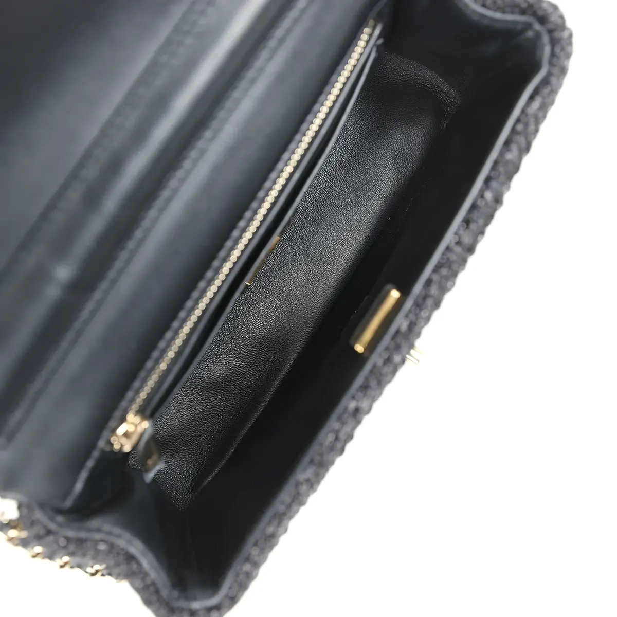 Chanel Chanel Mini Summer Nights Flap Bag Black Woven Patent Leather Light Gold Hardware | Thumbnail 8 Chanel Chanel Mini Summer Nights Flap Bag Black Woven Patent Leather Light Gold Hardware | Thumbnail 8