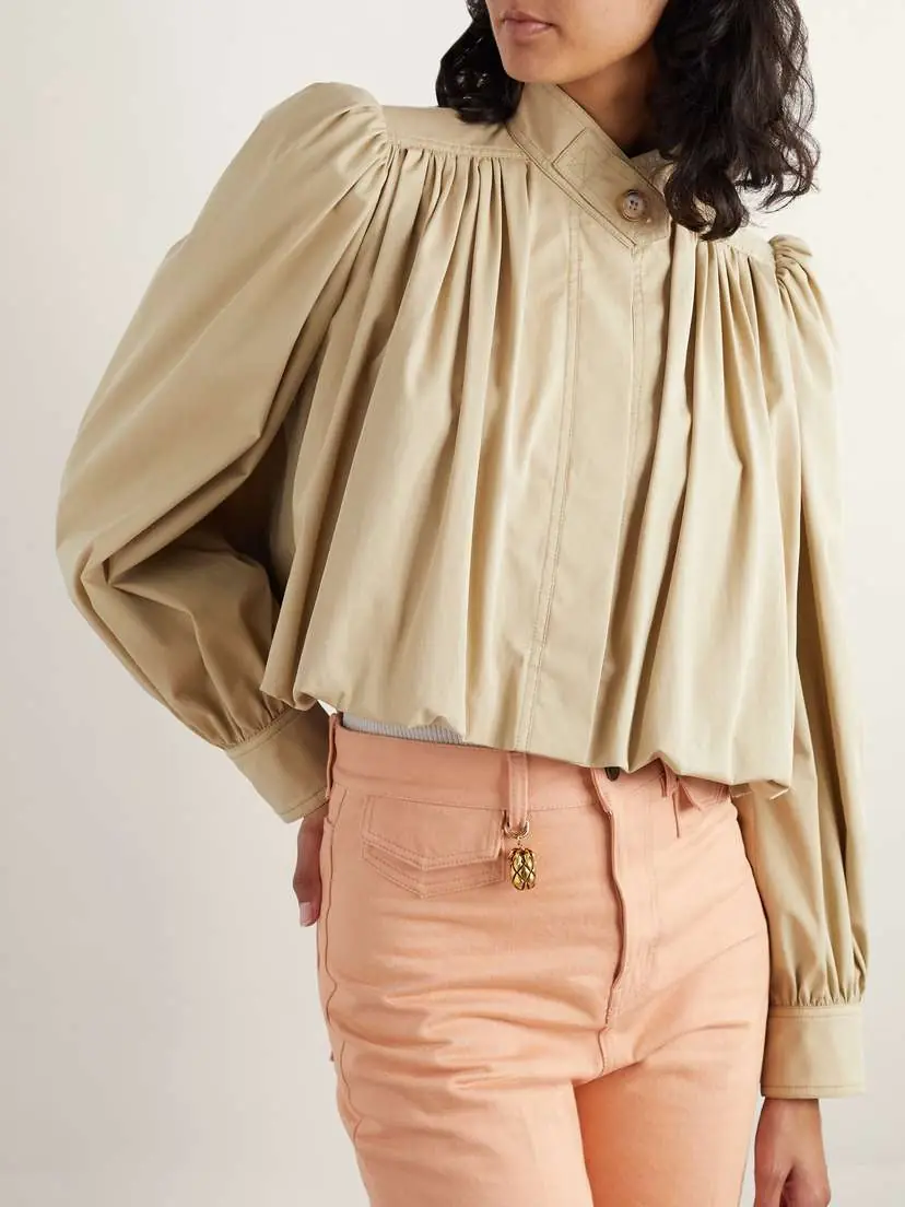 Chloé Gathered Cotton-twill Jacket | Thumbnail 3