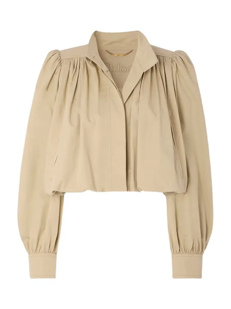 Gathered Cotton-twill Jacket