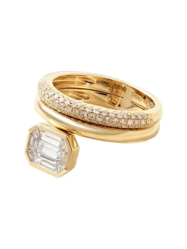 Floating Bezel 18-karat Gold Diamond Ring Floating Bezel 18-karat Gold Diamond Ring