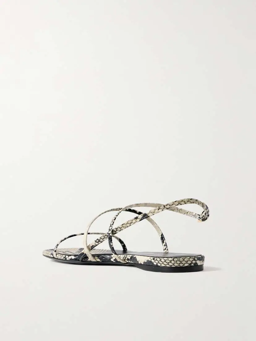 Khaite Loop Snake-effect Leather Sandals | Thumbnail 3