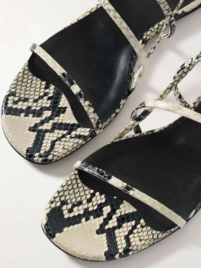 Khaite Loop Snake-effect Leather Sandals | Thumbnail 4