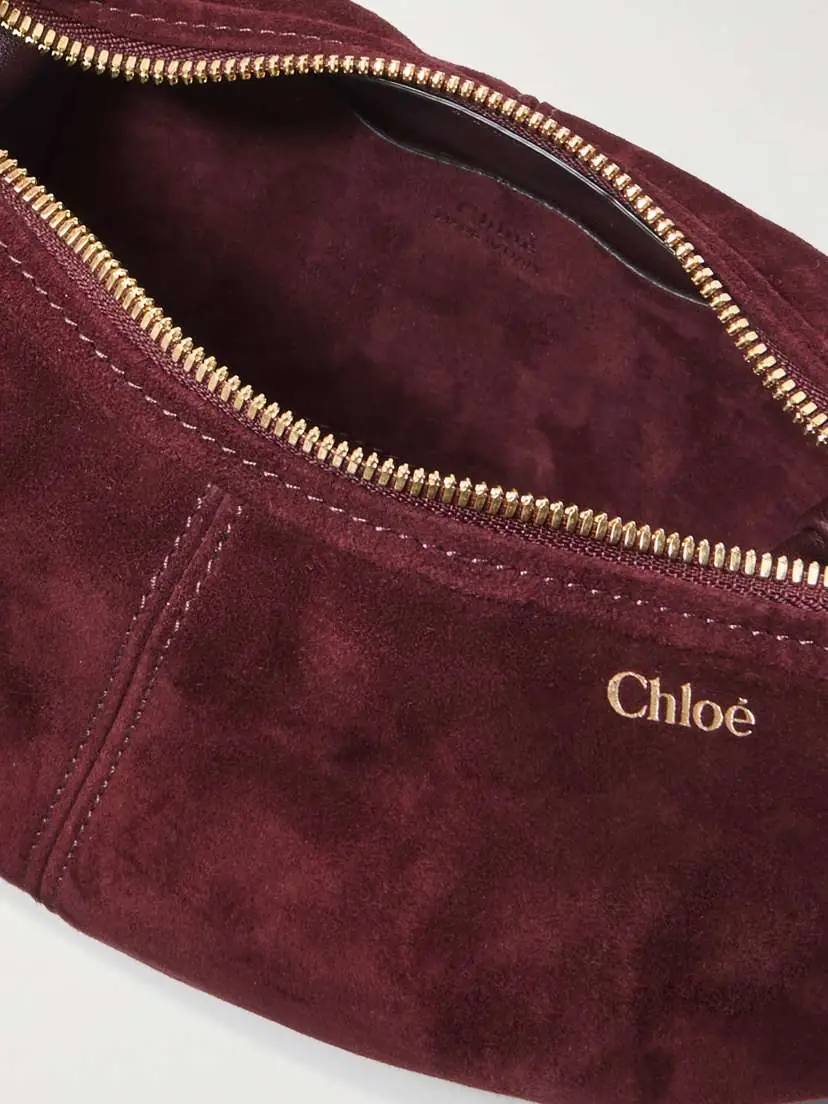 Chloé Bracelet Embellished Leather-trimmed Suede Shoulder Bag | Thumbnail 5 Chloé Bracelet Embellished Leather-trimmed Suede Shoulder Bag | Thumbnail 5
