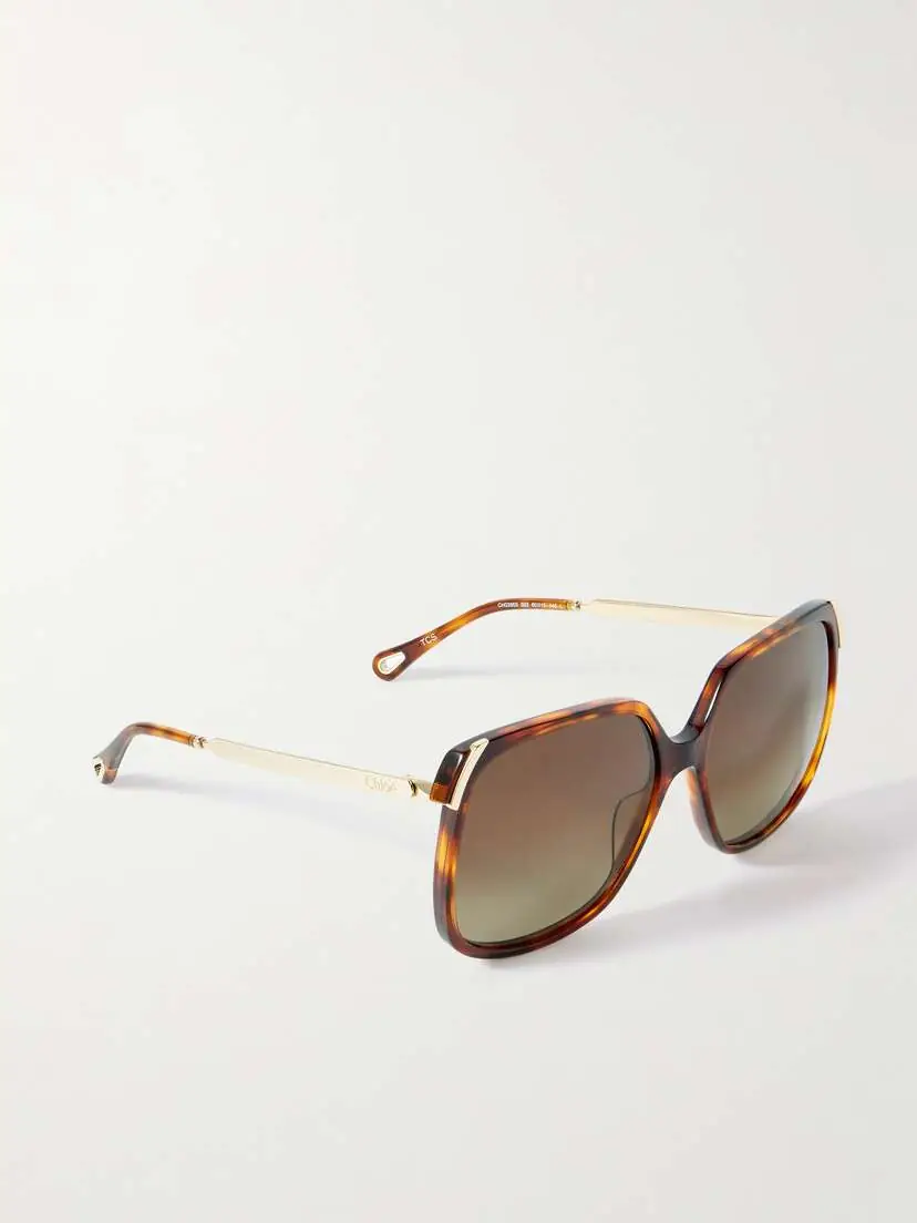 Chloé Aly Square-frame Tortoiseshell Acetate And Gold-tone Sunglasses | Thumbnail 3 Chloé Aly Square-frame Tortoiseshell Acetate And Gold-tone Sunglasses | Thumbnail 3