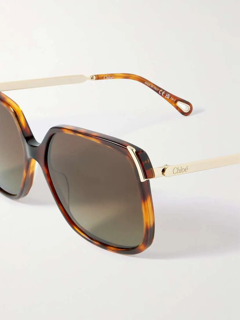 Chloé Aly Square-frame Tortoiseshell Acetate And Gold-tone Sunglasses | Thumbnail 4 Chloé Aly Square-frame Tortoiseshell Acetate And Gold-tone Sunglasses | Thumbnail 4