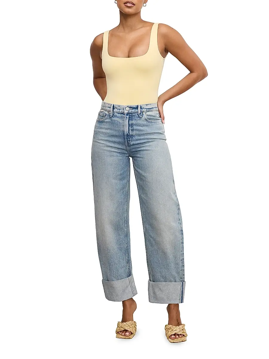 GOOD AMERICAN Women's Good Barrel Relaxed Jeans | Thumbnail 2