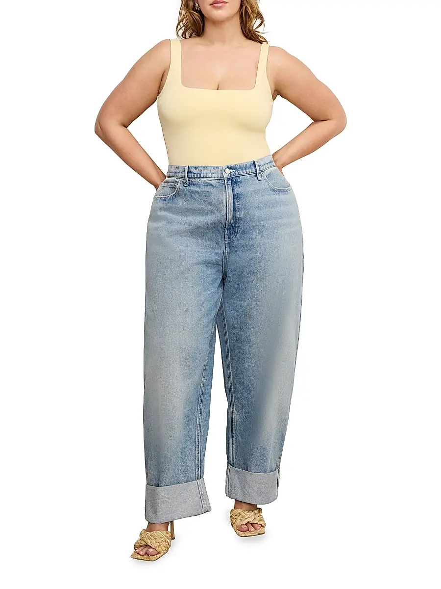 GOOD AMERICAN Women's Good Barrel Relaxed Jeans | Thumbnail 3