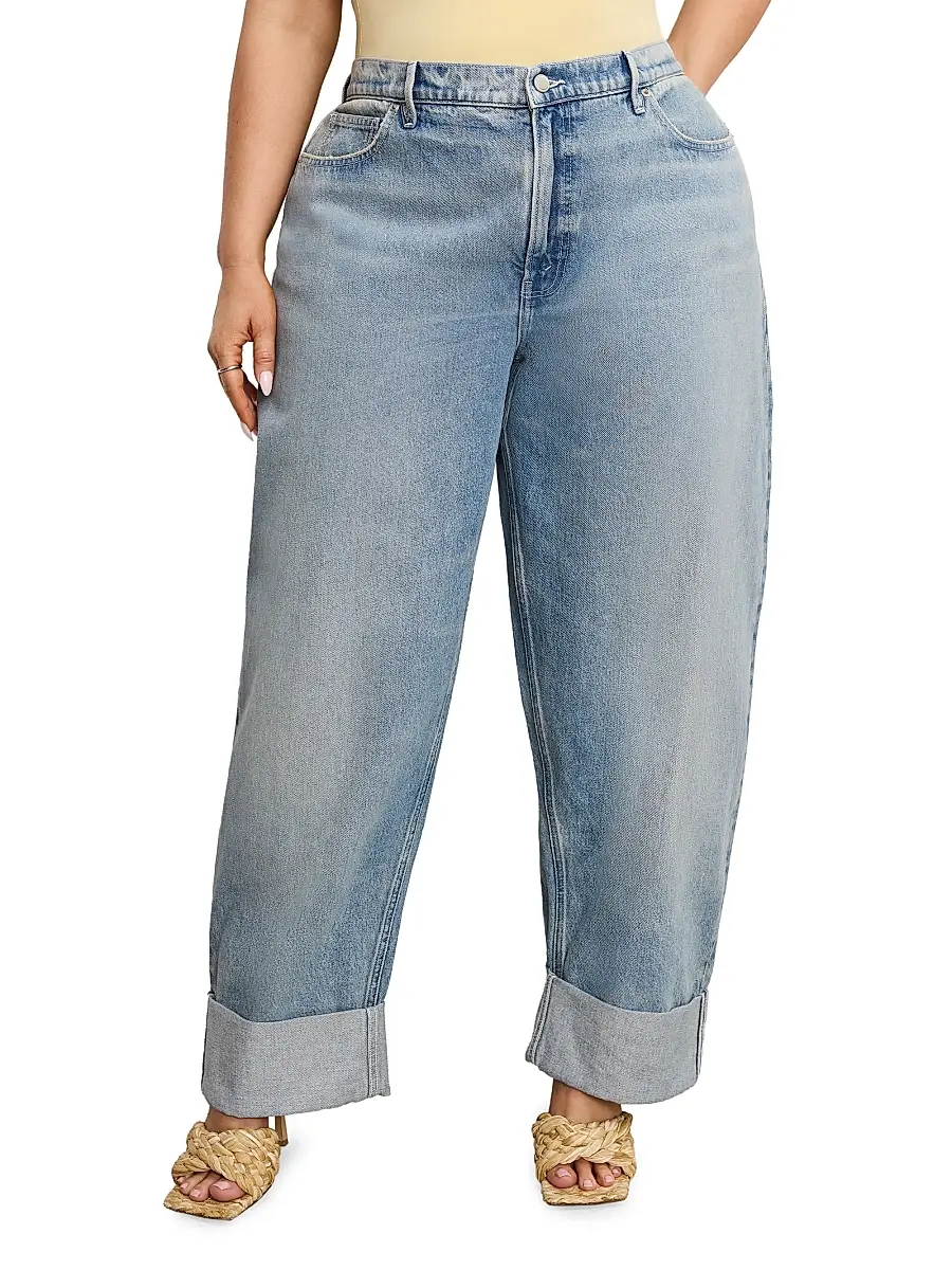 GOOD AMERICAN Women's Good Barrel Relaxed Jeans | Thumbnail 8