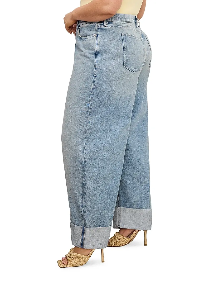 GOOD AMERICAN Women's Good Barrel Relaxed Jeans | Thumbnail 9