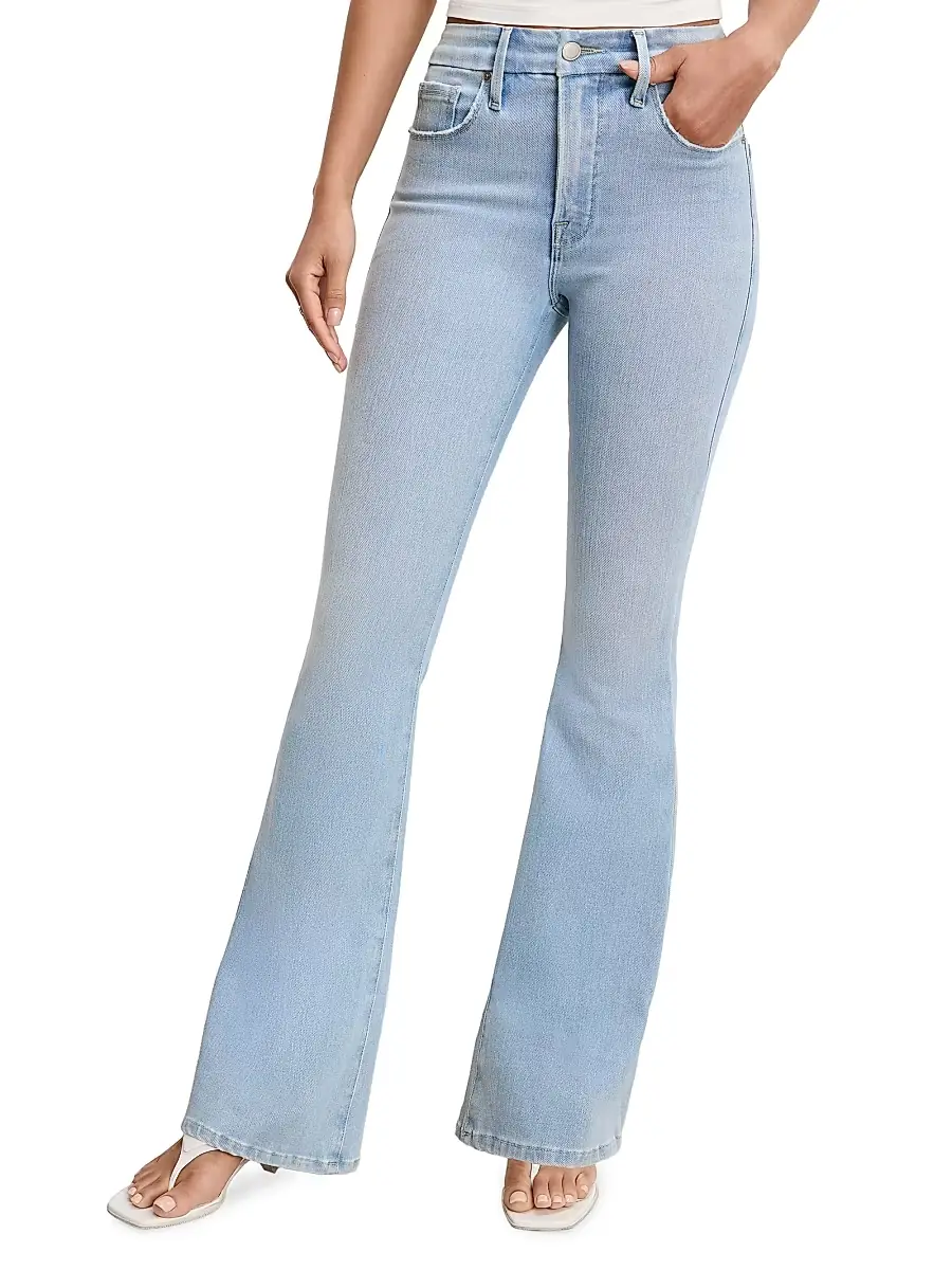 GOOD AMERICAN Women's Soft Tech Good Legs Boot-Cut Flared Jeans | Thumbnail 4 GOOD AMERICAN Women's Soft Tech Good Legs Boot-Cut Flared Jeans | Thumbnail 4