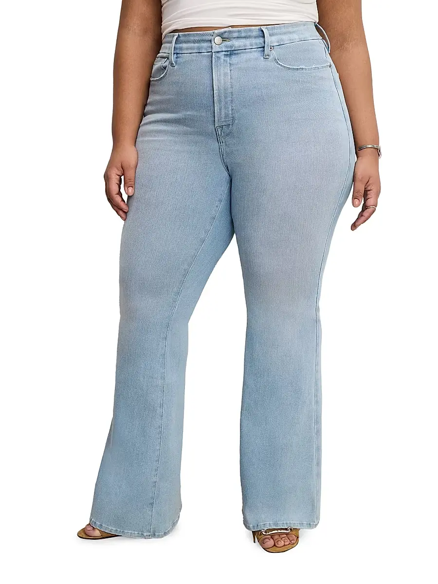 GOOD AMERICAN Women's Soft Tech Good Legs Boot-Cut Flared Jeans | Thumbnail 8 GOOD AMERICAN Women's Soft Tech Good Legs Boot-Cut Flared Jeans | Thumbnail 8