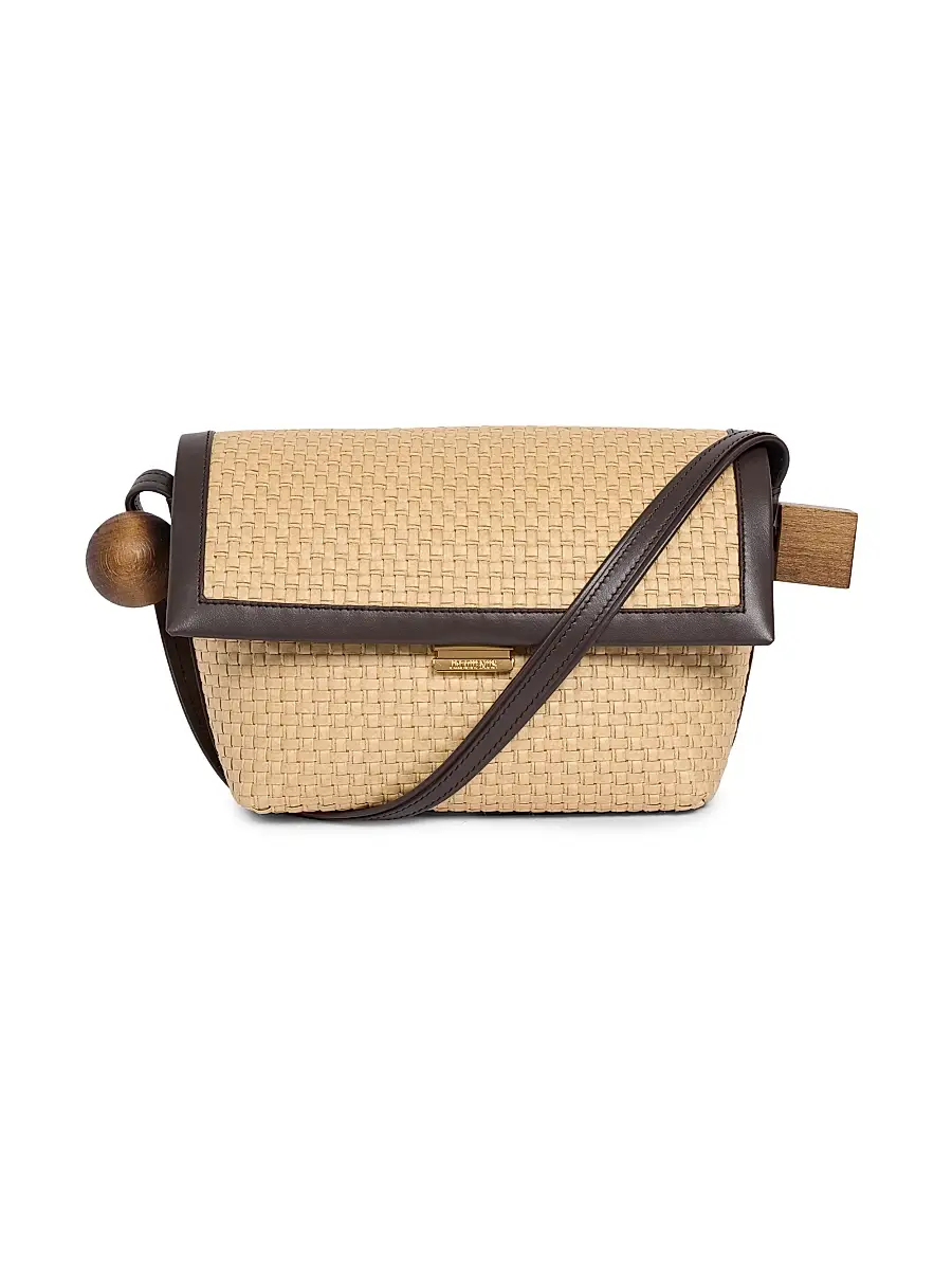 Jacquemus Women's Le Rond Carre Raffia Shoulder Bag - Natural Dark Brown | Thumbnail 4