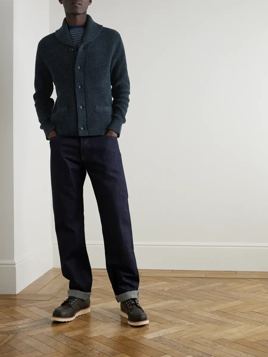 RRL Shawl-Collar Ribbed Cotton Cardigan - Men | Thumbnail 2