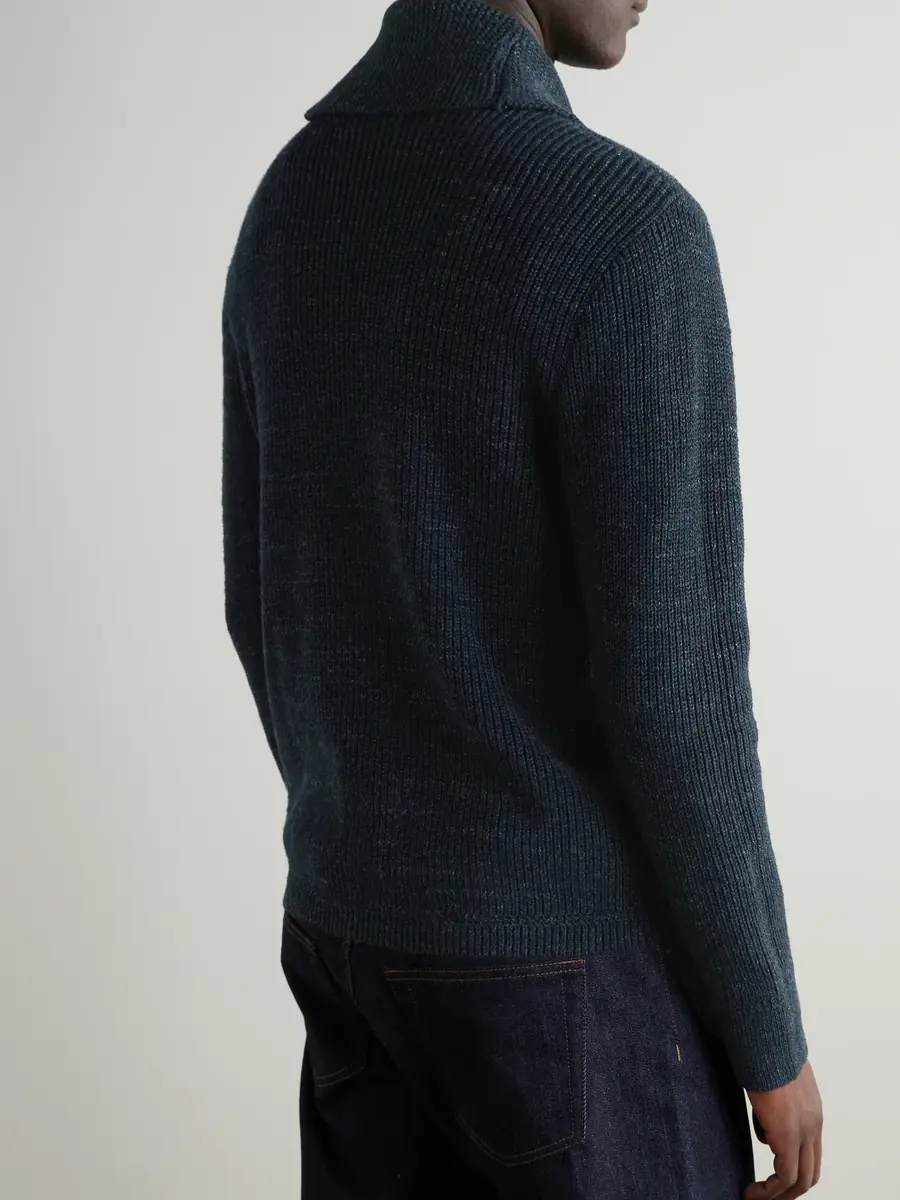 RRL Shawl-Collar Ribbed Cotton Cardigan - Men | Thumbnail 3