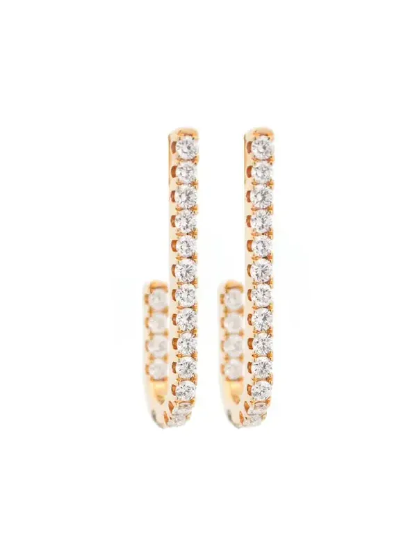 0.60ct Diamond 14K Gold J Hoop Earrings