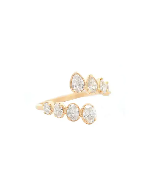 3.16ct Diamond 14K Gold Cluster Bypass Ring 3.16ct Diamond 14K Gold Cluster Bypass Ring