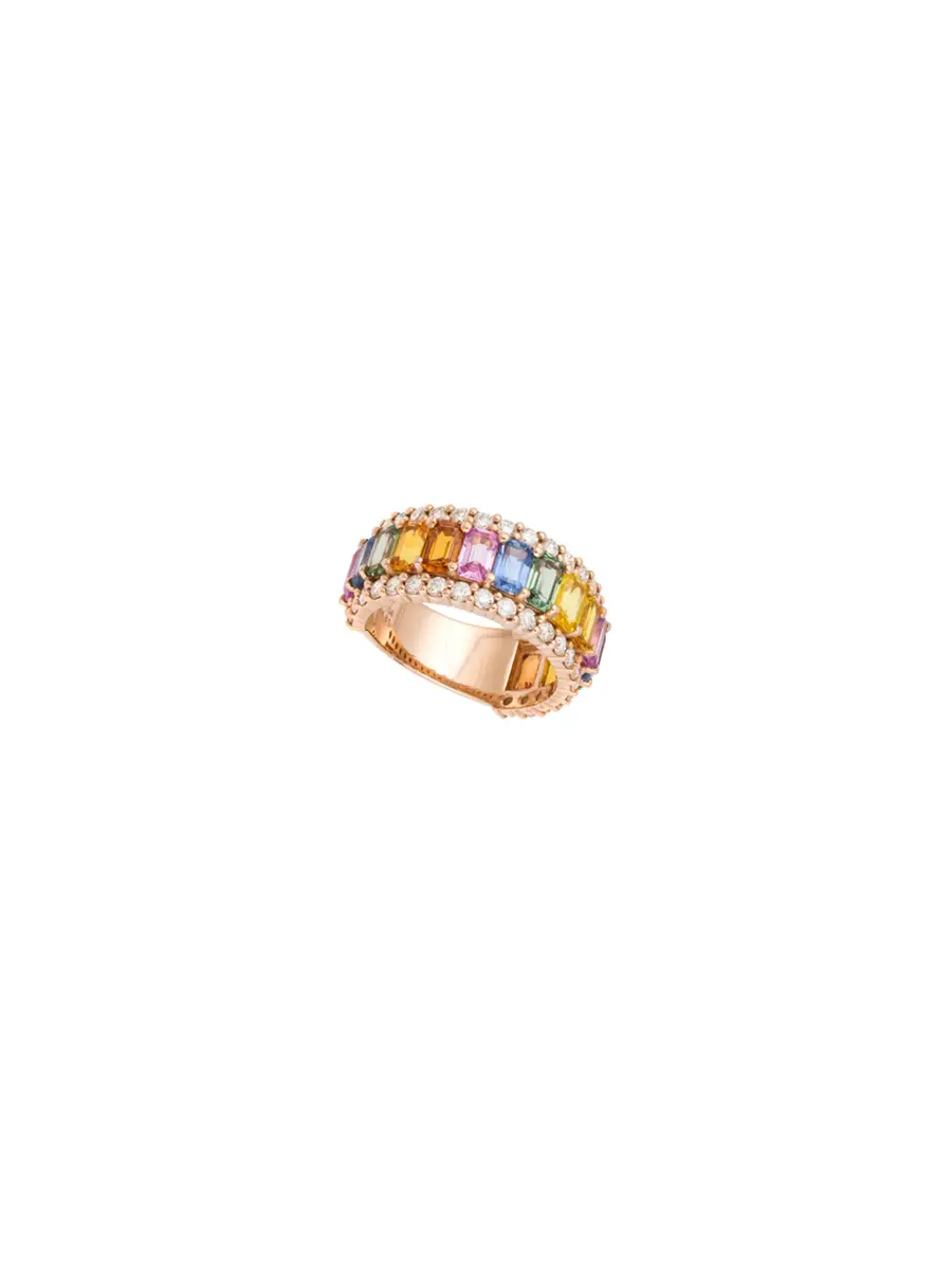 Wish Fine Jewelry 6.56ct Diamond Multi Sapphire 18K Gold Ring | Image 1 Wish Fine Jewelry 6.56ct Diamond Multi Sapphire 18K Gold Ring | Image 1