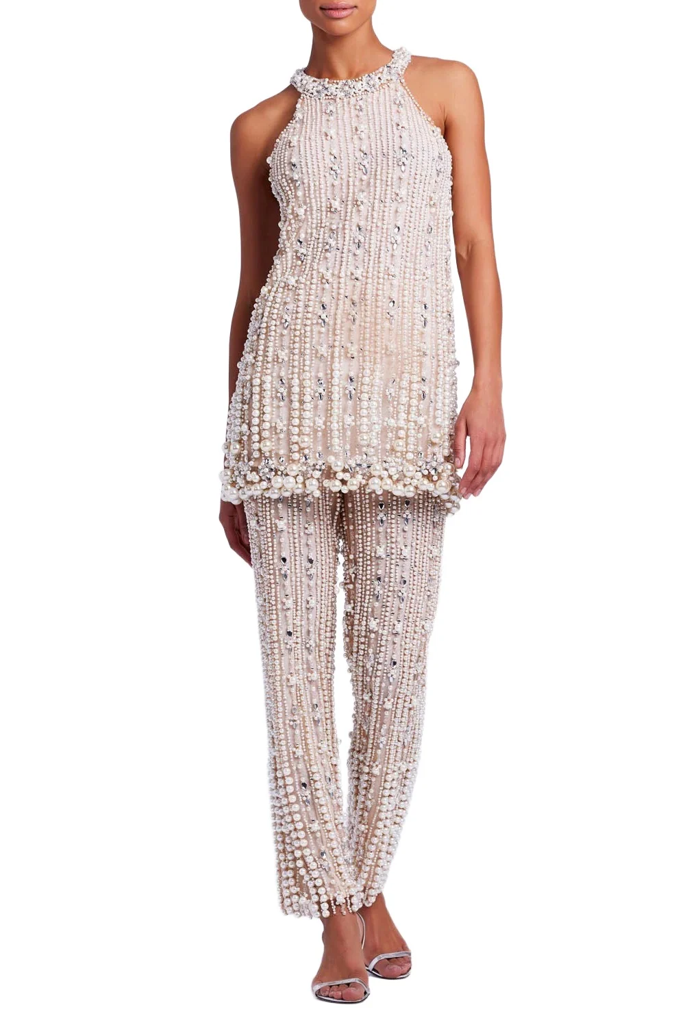 Pearl-Beaded Straight Leg Pant (EXCLUSIVE) Pearl-Beaded Straight Leg Pant (EXCLUSIVE)