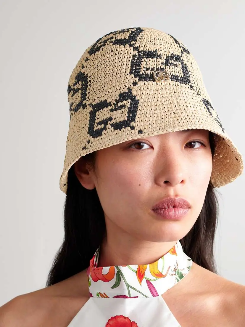 Gucci Embellished Straw Bucket Hat | Thumbnail 2 Gucci Embellished Straw Bucket Hat | Thumbnail 2