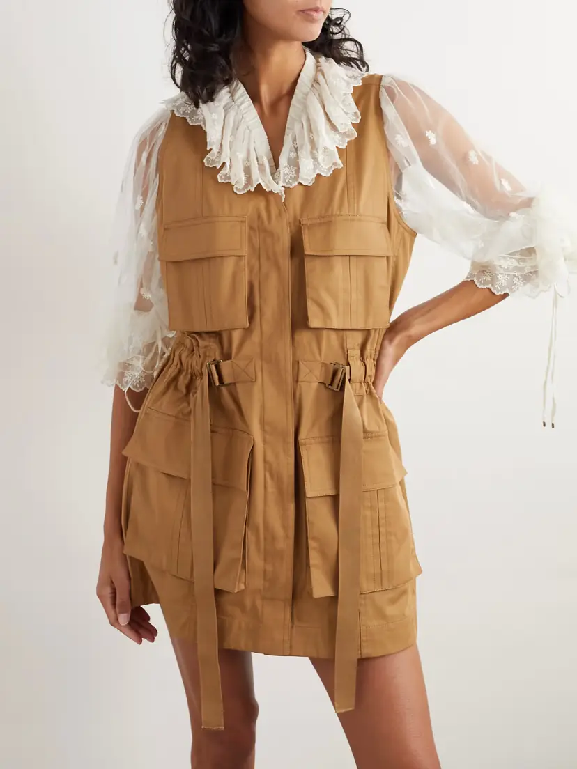 Chloé Buckled Cotton-twill Vest | Thumbnail 3