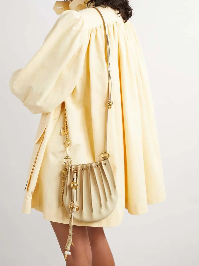 Chloé Sea Treasures Embellished Pleated Leather Shoulder Bag | Thumbnail 2 Chloé Sea Treasures Embellished Pleated Leather Shoulder Bag | Thumbnail 2