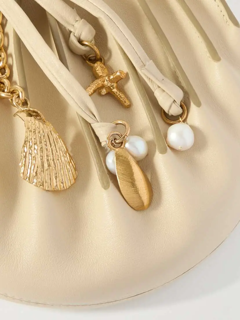 Chloé Sea Treasures Embellished Pleated Leather Shoulder Bag | Thumbnail 4 Chloé Sea Treasures Embellished Pleated Leather Shoulder Bag | Thumbnail 4