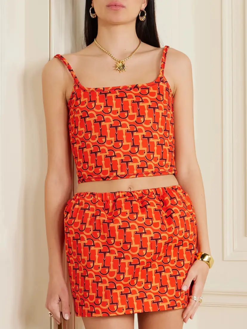 Gucci Cropped Printed Cotton-twill Top | Thumbnail 3 Gucci Cropped Printed Cotton-twill Top | Thumbnail 3