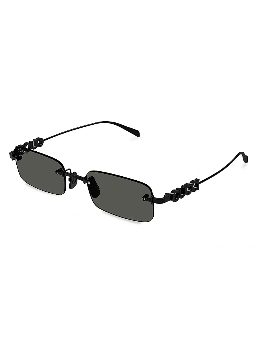Gucci Men's Block 52MM Rimless Rectangular Sunglasses - Black | Image 1 Gucci Men's Block 52MM Rimless Rectangular Sunglasses - Black | Image 1